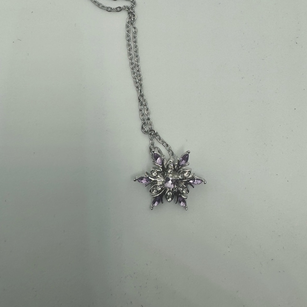 Purple Snowflake Necklace